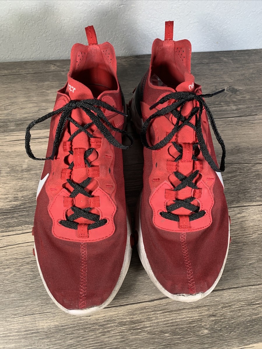 Nike React Element 55 Mens Size 11.5 Red Athletic Running