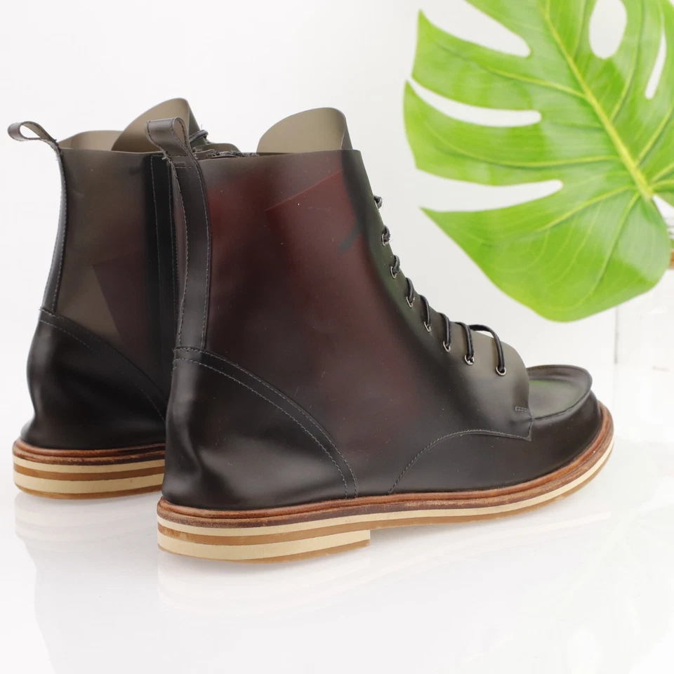 Женские дождевые сапоги Maison Margiela MM6 размер 41 11 дымчатые черные ПВХ на шнуровке боевые - Изображение 3 из 4