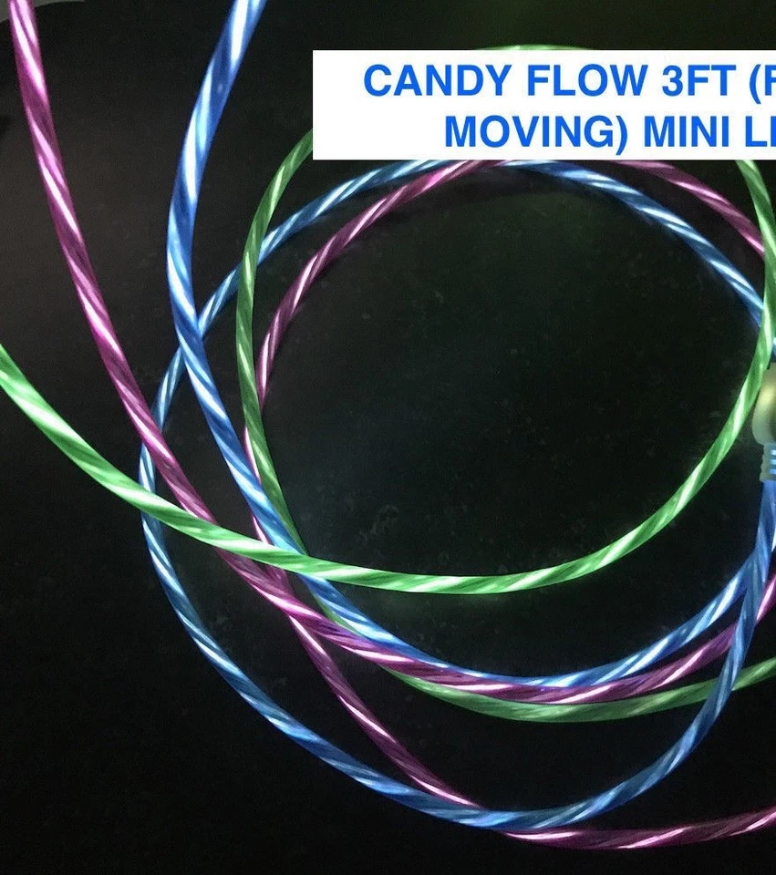 CANDY FLOW LIGHT-UP 3FT LED USB charger cable FOR Samsung Lg HTC VAPOR MICRO USB - Image 2 of 4
