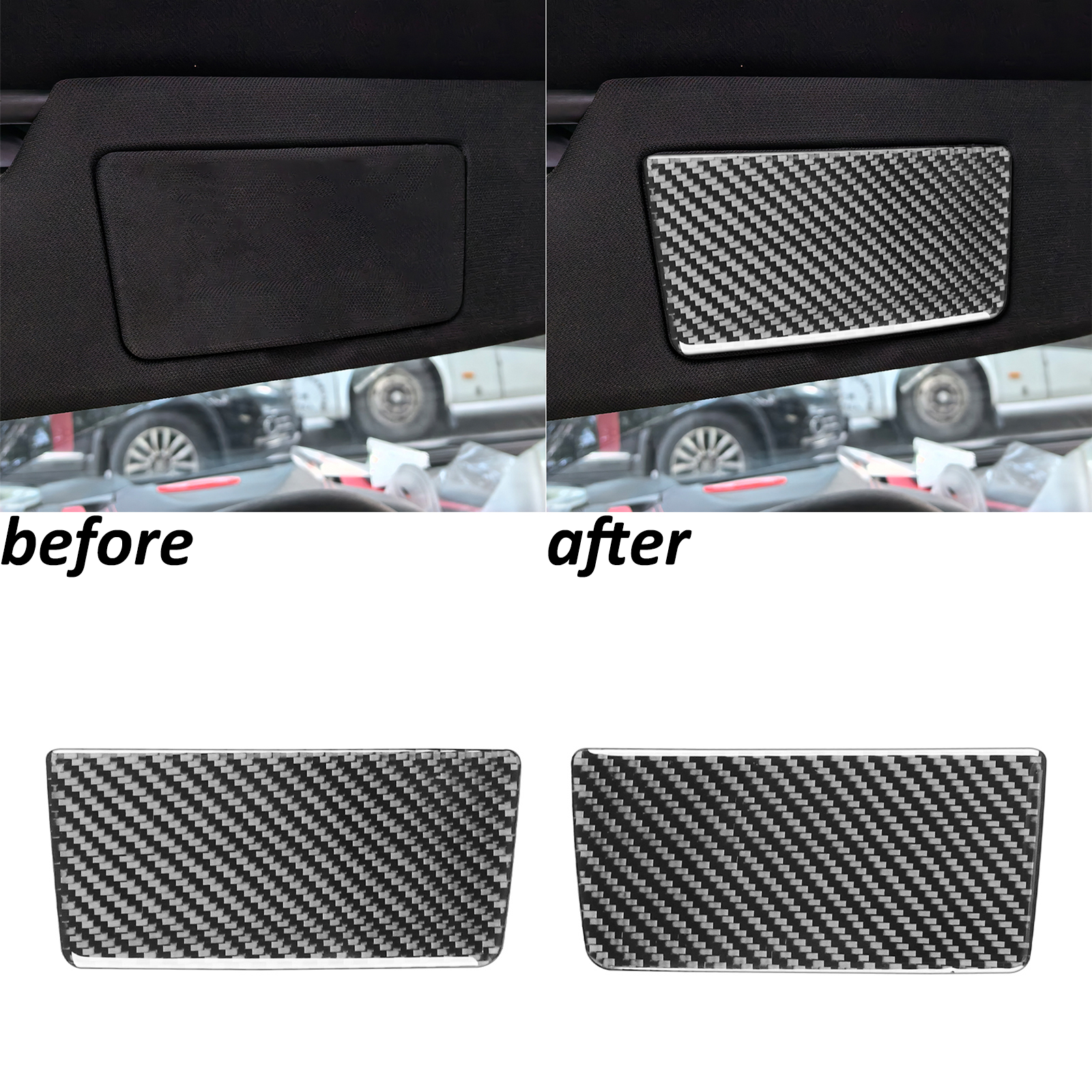 Real Carbon Fiber Roof Sun Visor Cosmetic Trim For Chevrolet Corvette C8 2020-25