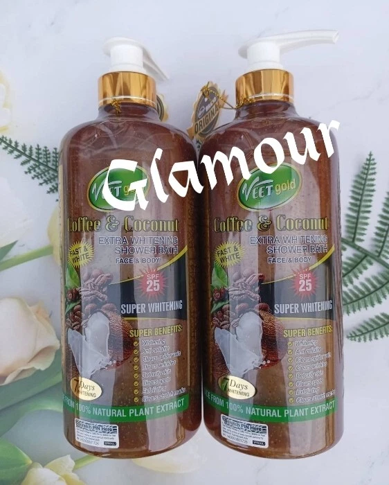 2pcs Veetgold coffee & coconut face  & body corrector shower gel & scrub set - Image 2 of 4