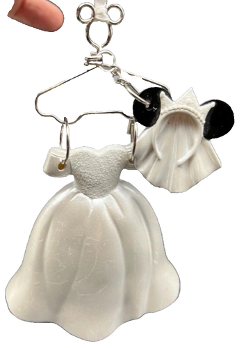 Dinsey Parks Mickey & Minnie Wedding Bells Christmas Ornament Set Bride Groom - Picture 7 of 20