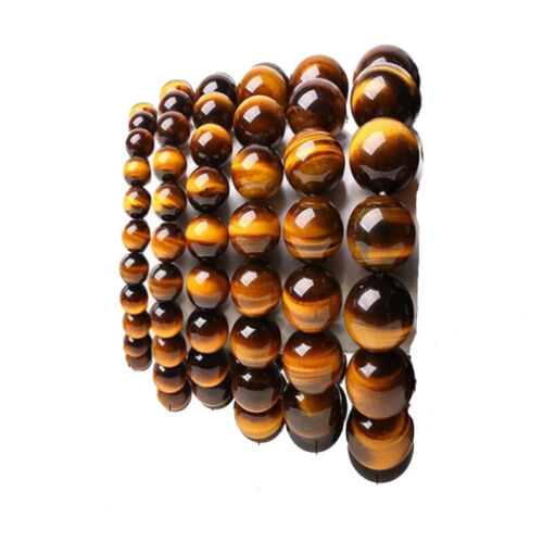 6/8/10MM Natural Tiger Eye Stone Beaded Bracelet Men Trend Party Fashion Jewelry - Picture 1 of 31
