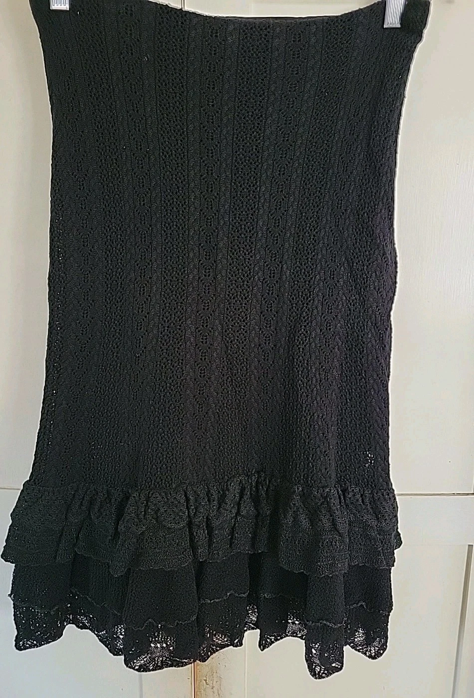 RALPH LAUREN Silk Linen Crochet Knee Length Blaxj Skirt Sz S NEW $598