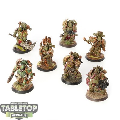 Death Guard - 7 Plague Marines - bemalt
