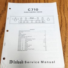 McIntosh C710 Control Center Service Manual - Original