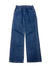 Vintage KEY Carpenter Jeans Mens 30 X 34 Dungaree Relaxed Fit Blue Denim