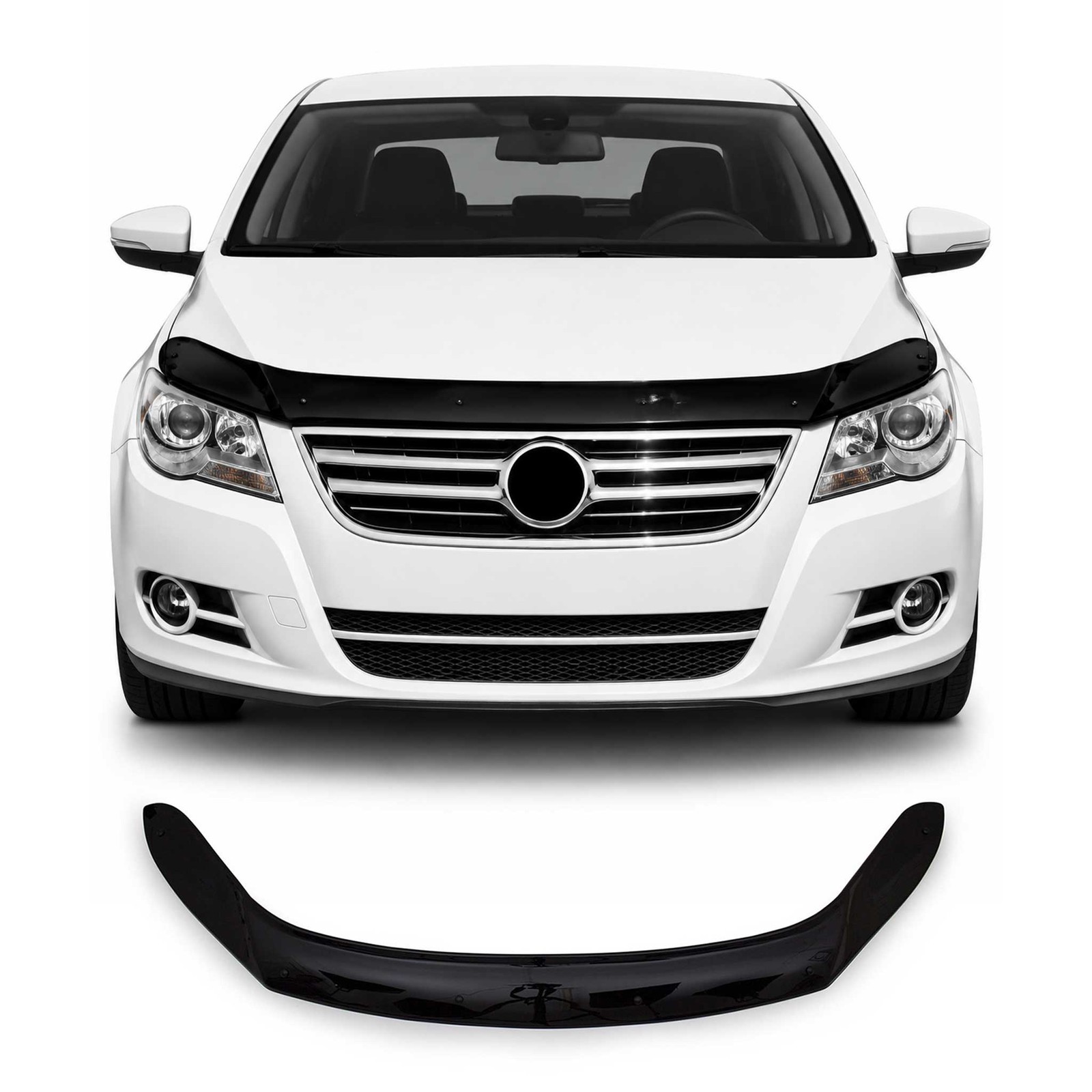 Deflecteurs d'air de capot noir en acryl pour VW Tiguan 5N mk1 2007-2016