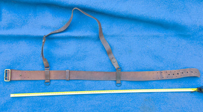 Unteroffiziersgürtel + Krawatte Wildleder Frankreich 110x5 cm Schnalle 2 Dorn