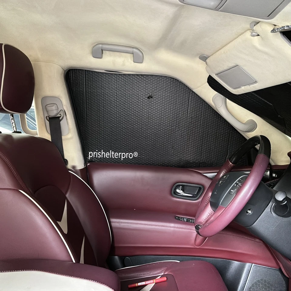 Apto para Nissan Armada 17-25 reposapiés ventana lateral negro plateado campamento privacidad parasol Foto 4 de 4