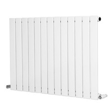 Image of Horizontal Vertical Flat Panel Oval Column Radiator Heated Towel Rail White Rads