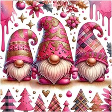 Pink Gnome Diamond Art Kits for Adults, 5D Diamond Painting Kits for Beginners,