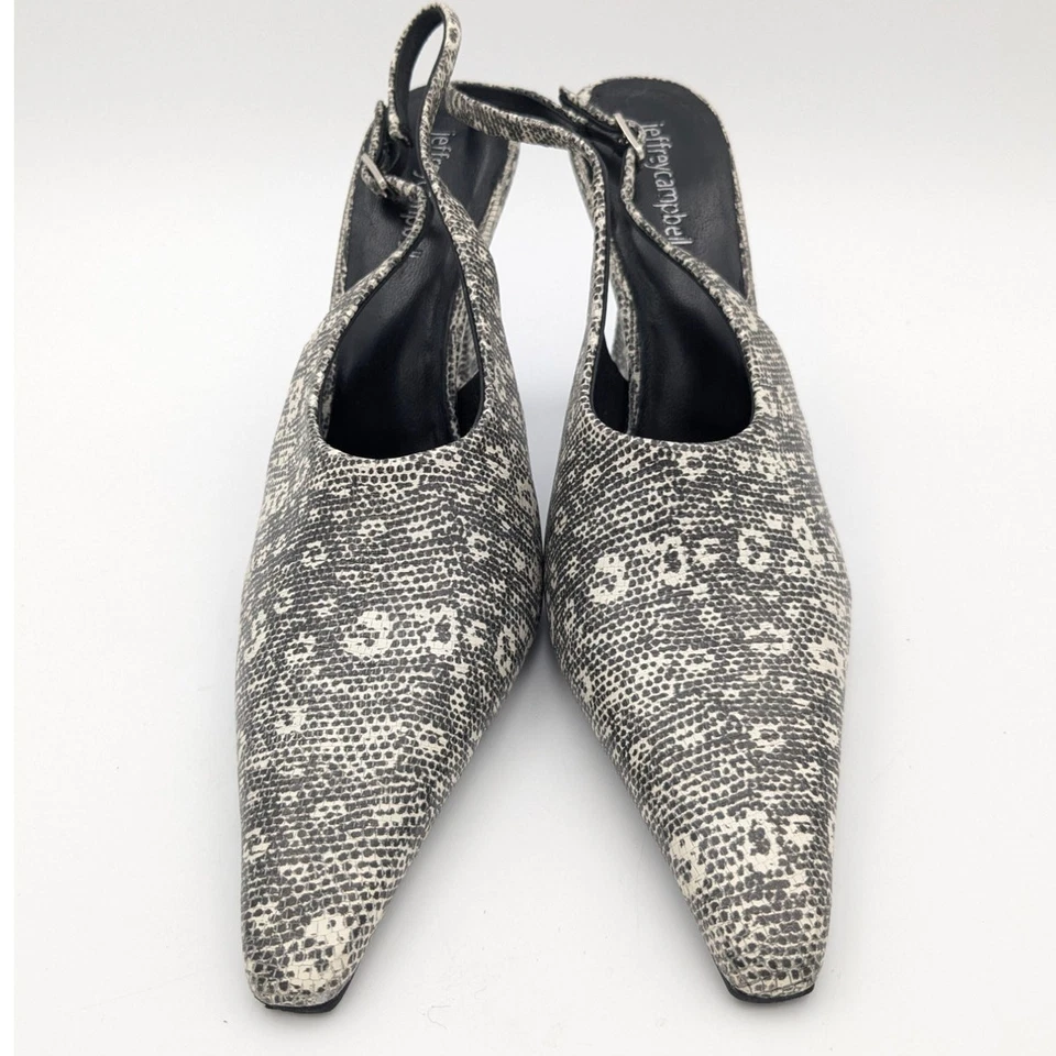 Jeffrey Campbell творчества слинга насос черный/белый ящерица размер US9.5 EU41 - Изображение 2 из 4