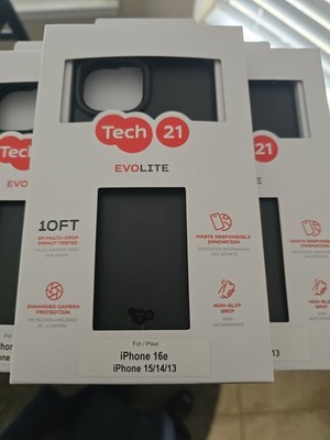 Tech21 EvoLite Series Case For Apple IPhone 16e, 15, 14, 13 Black