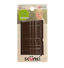 Scunci No slip grip Bobby Pins 48 piece Brown