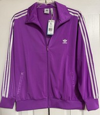 adidas Originals Firebird TT Women's Purple Track Jacket XL Full Zip Pockets