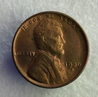 1936-D Lincoln Wheat Penny Cent Uncirculated Obverse has Fingerprint