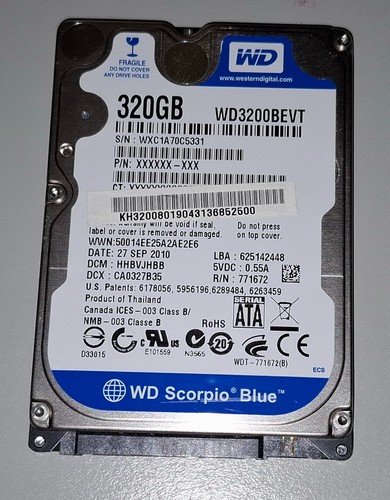 ❇️ Scorpio WD3200BEVT 320GB ⭐️ 2,5” SATA Festplatte HDD ► Status: vorsicht ❇️