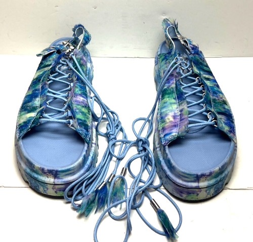 UGG X COLLINA STRADA GOLDENGLOW PLATFORM SANDALS WOMENS SIZE US 11 blue