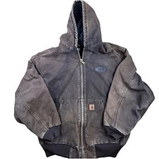 Carhartt J130 DKB Hooded Canvas Duck Jacket 3XL Brown Distressed