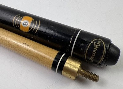 Spalding #9 Tak-A-Part Pool Cue With Brown Leather Case