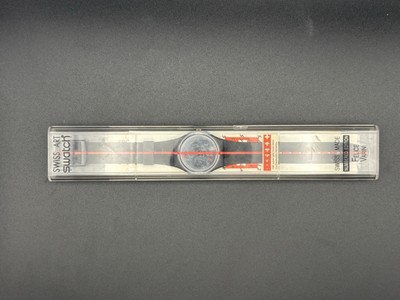 Swatch Künstleruhr 360º ROSSO SUR BLACKOUT GZ119 Neu 1992 mit Gehäuse und Papieren 