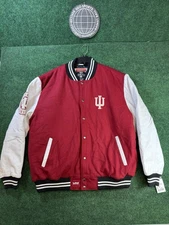 Franchise Club Indiana Hoosiers Letterman Full-Snap Graduate Jacket Sz 3XL DEFCT