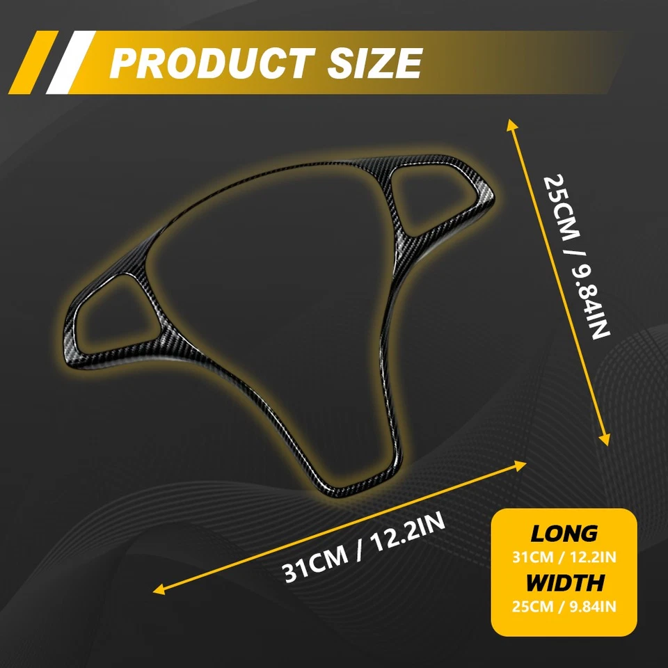 Cubierta de embellecedor de volante de fibra de carbono Fit Mercedes Benz CLA45 AMG 2016-2019 Foto 3 de 4