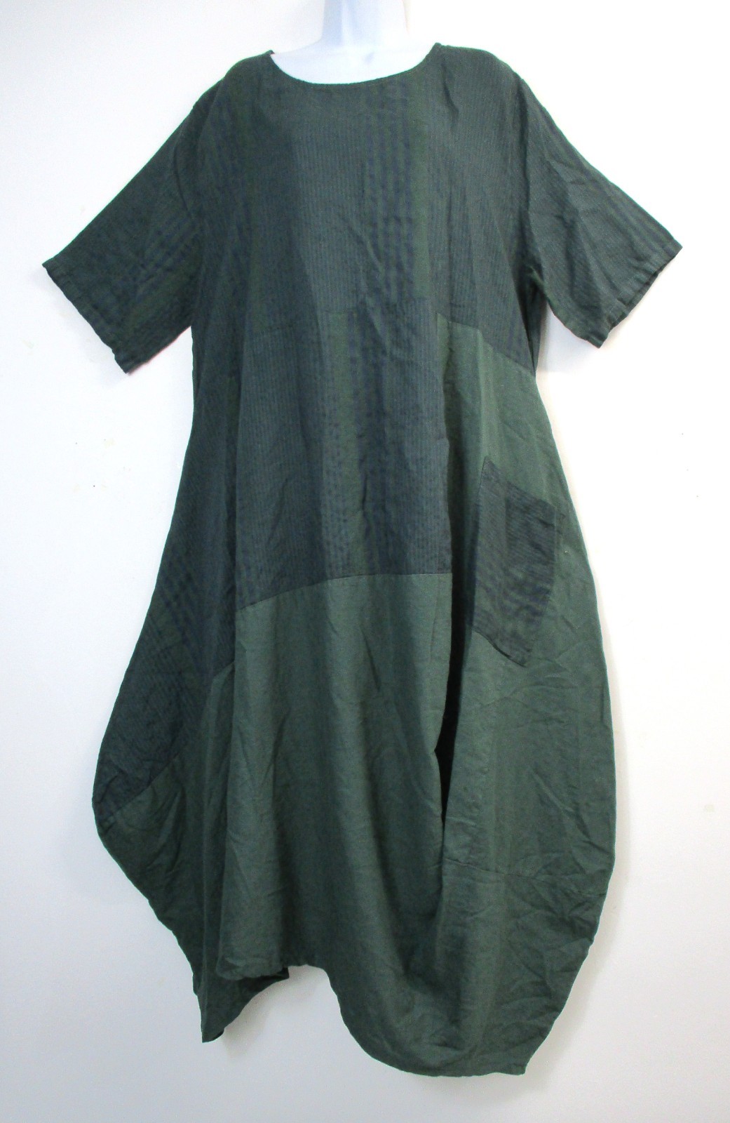 Vestido Largo De Lino 100% Lagenlook Talla Única Plus 18-22