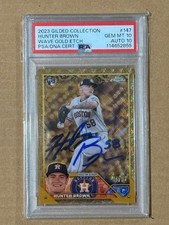 2023 Topps Gilded Collection Hunter Brown On Card Auto PSA 10 #14/75