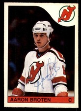 1985 OPC O-Pee-Chee Hockey #249 Aaron Broten Signed Autograph (no COA) *d4