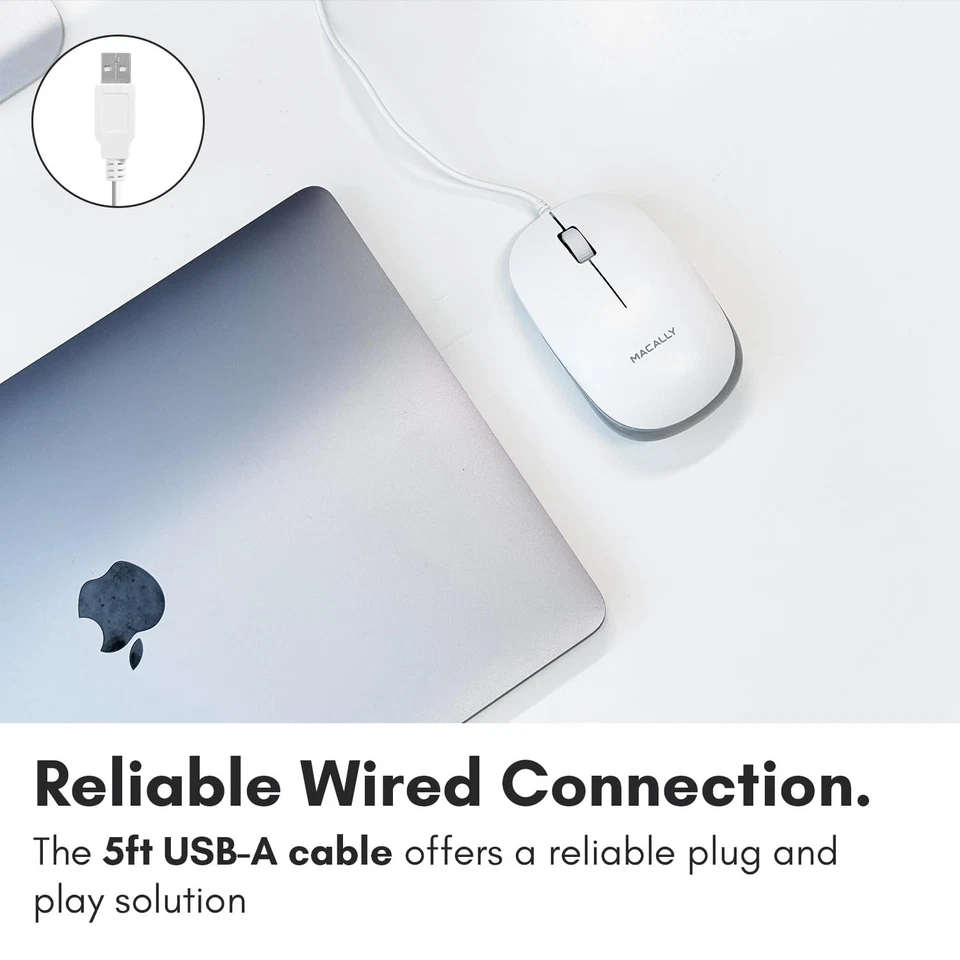 USB Wired Mouse for Mac and Windows - Plug and Play 3 Button Corded Computer ... - Image 3 of 4