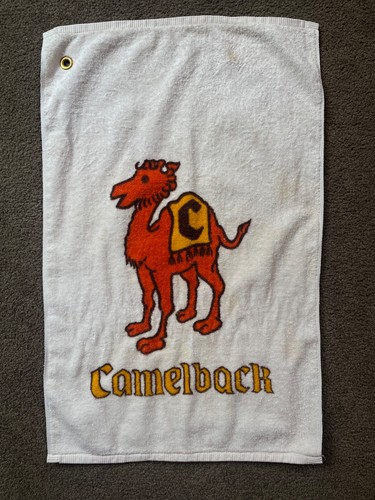 Vtg CAMELBACK GOLF CLUB Scottsdale AZ Terrycloth Golf Bag Towel white orange
