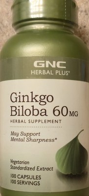 GNC Herbal Plus GINKO BILOBA 60 mg  100 Capsules ( 100 Servings ) BEST BY 08/26