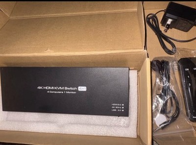 HDMI KVM Switch 4 Computers 1 Monitor 4K@60Hz 2K@120Hz 4 Port KVM Switches 4