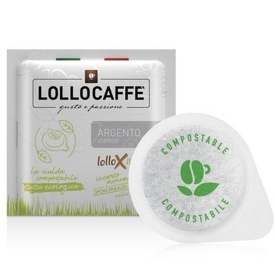 Lollo Kaffee Pads Mischung Silber Filterpapier System ESE 44 MM kompostierbar