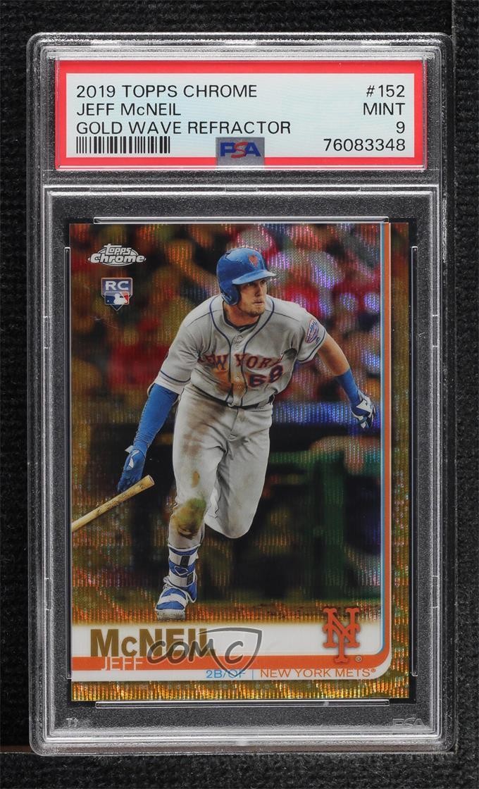 2019 Topps Chrome Gold Wave Refractor 30/50 Jeff McNeil #152 PSA 9 MINT 0zr4