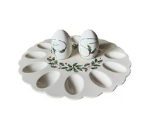 Lenox Holiday Deviled Egg Platter Salt & Pepper Christmas Holly Berry NEW NWOT