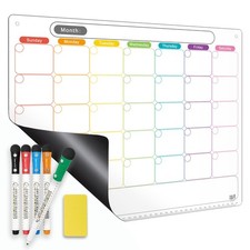 Mag-Fancy Dry Erase Calendar Kit- Magnetic for 17"W x 13"H, Monthly