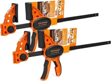 2-pack Ratchet Bar Clamps Set, Medium Duty, 12-inch One Hand Clamp, E-Z Hold 