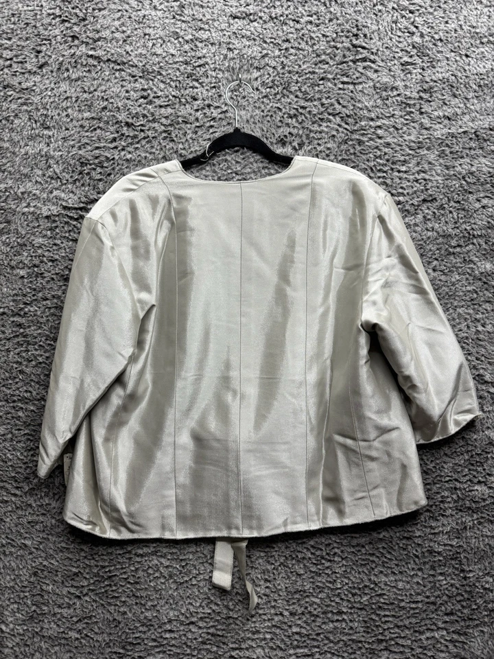 Abrigo Chaqueta Vintage Chanel 1999 Tweed Plateado Talla 44 Foto 2 de 4