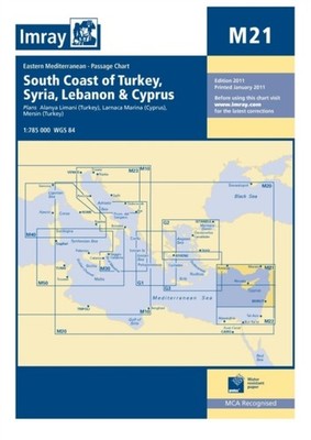 Imray Chart M21: Eastern Mediterranean Passage Chart - South Coast of Turkey, Sy