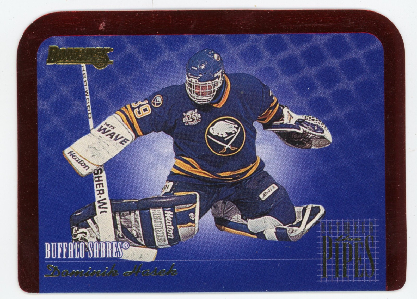 1995-96 Donruss Dominik Hasek Between the Pipes Insert #2 Sabres