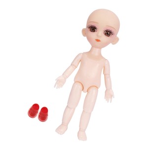 16cm 13 Jointed 1//12 Mini Girl Doll Nude for BJD Doll Body DIY Beige Bunches
