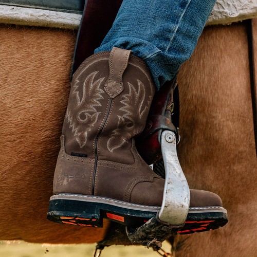 HISEA NINGO Hombres Puntera de Acero Botas de Vaquero Occidentales Impermeables EH Seguridad Botas de Trabajo - Imagen 4 de 37