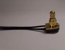 New Rotary Canopy Switch With Brass Tone Knob, 6" Wire Leads Lamp Part  #RS400I