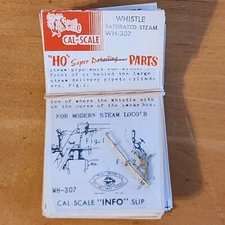 Steam Locomotive Whistle Brass Saturated Steam Type Detail Cal Scale 190-307 HO