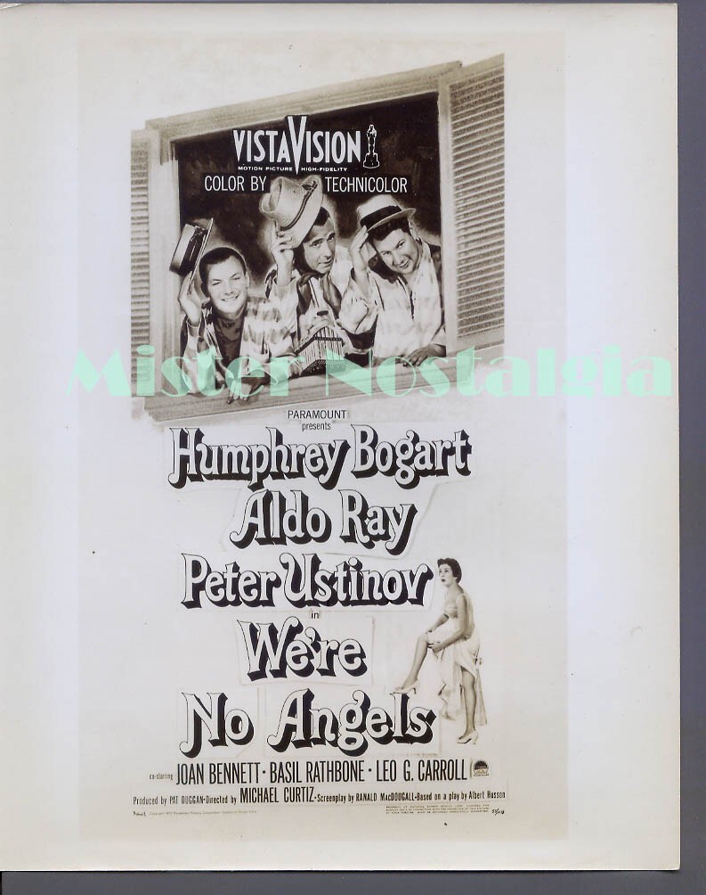 Vintage Photo 1955 Humphrey Bogart Peter Ustinov We're No Angels ad artwork #1