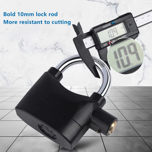 Lucchetto Antifurto con Allarme 110dB Impermeabile per Moto, Porte, Finestre