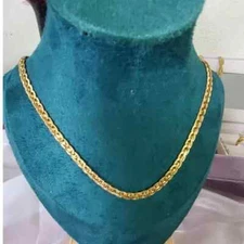 Vintage Gold filled Braided Herringbone Chain women waterproof and tarnish free
